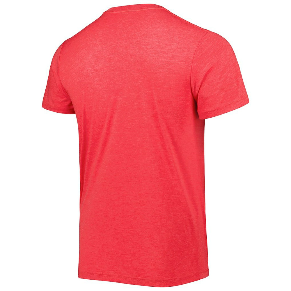 Patrick Mahomes Kansas City Chiefs Homage Unisex NFL Blitz Player Tri-Blend T-Shirt Heathered Heather Red