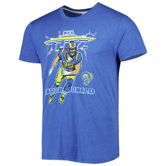 Aaron Donald Los Angeles Rams Homage Unisex NFL Blitz Player Tri-Blend T-Shirt Heather Royal