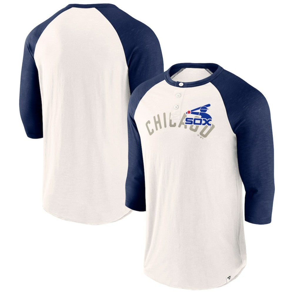 Chicago White Sox Fanatics Backdoor Slider Raglan 3/4-Sleeve T-Shirt - White/Navy T-shirts