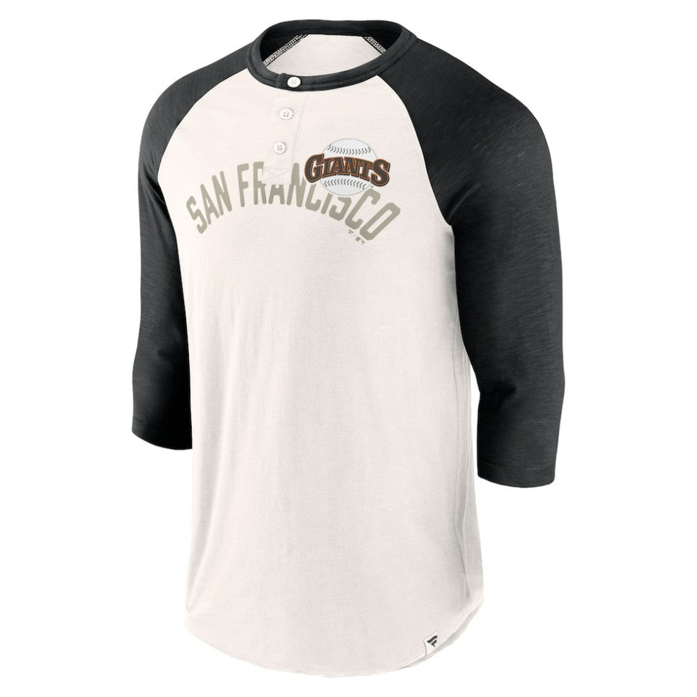 San Francisco Giants Fanatics Backdoor Slider Raglan 3/4-Sleeve T-Shirt - White/Black T-shirts