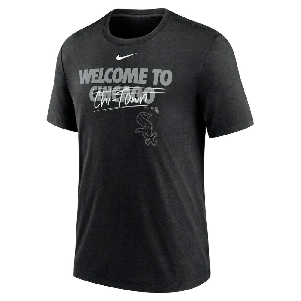 Chicago White Sox Nike Home Spin Tri-Blend T-Shirt - Heather Black T-shirts