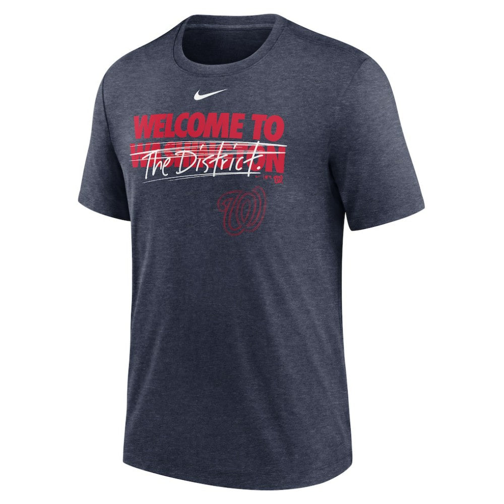 Washington Nationals Nike Home Spin Tri-Blend T-Shirt - Heather Navy T-shirts