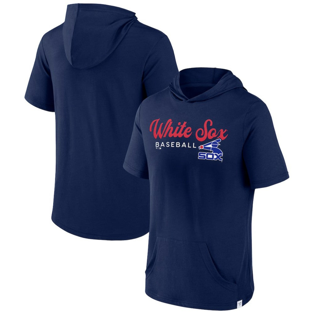 Chicago White Sox Fanatics Offensive Strategy Short Sleeve Pullover Hoodie - Navy Hoodies