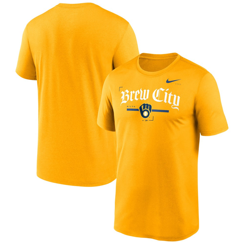 Milwaukee Brewers Nike Local Legend Practice Performace T-Shirt - Gold T-shirts