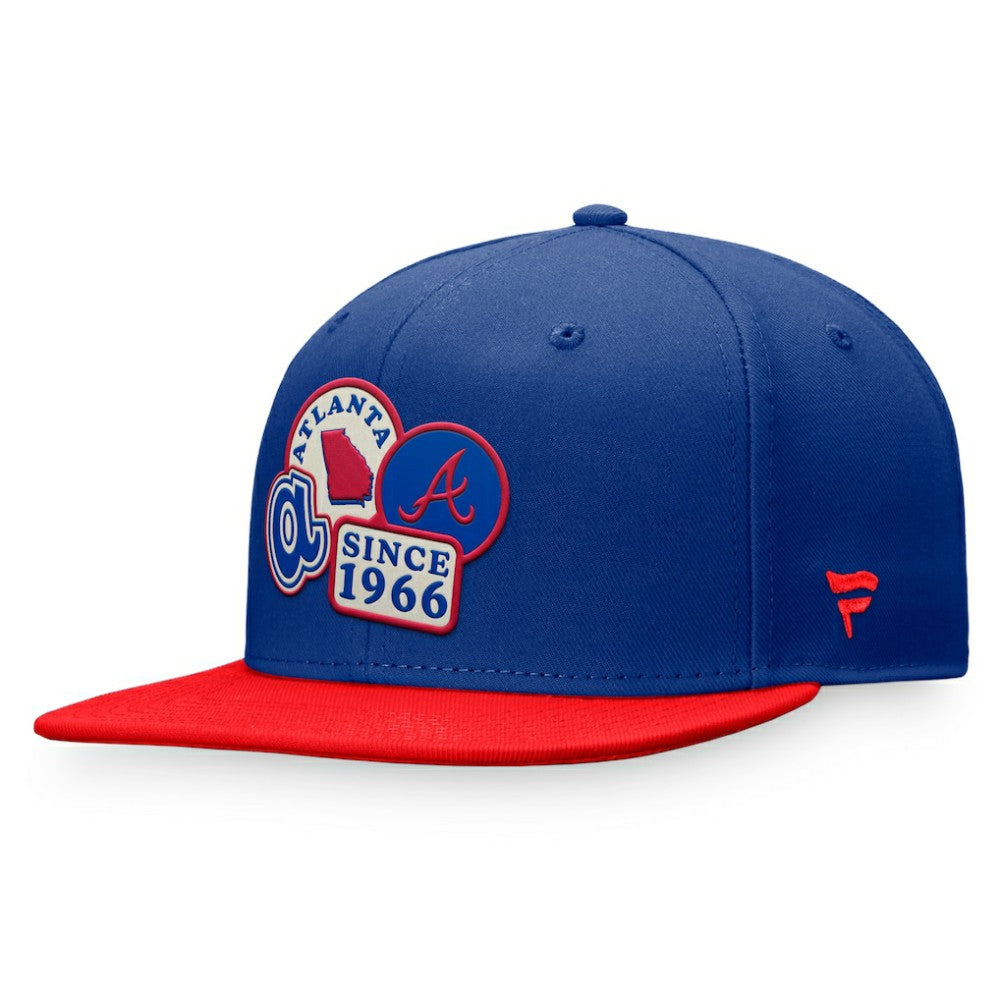 Atlanta Braves Fanatics Heritage Patch Fitted Hat - Royal/Red Hats
