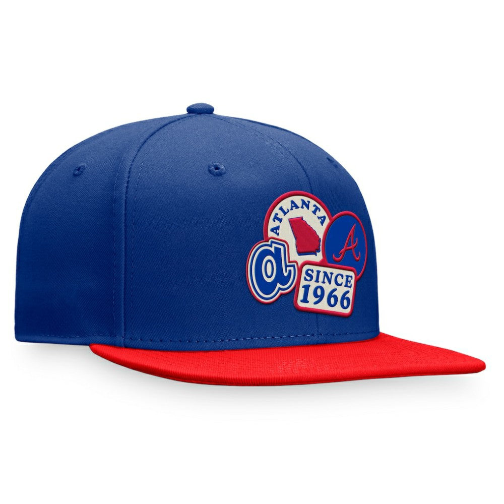 Atlanta Braves Fanatics Heritage Patch Fitted Hat - Royal/Red Hats
