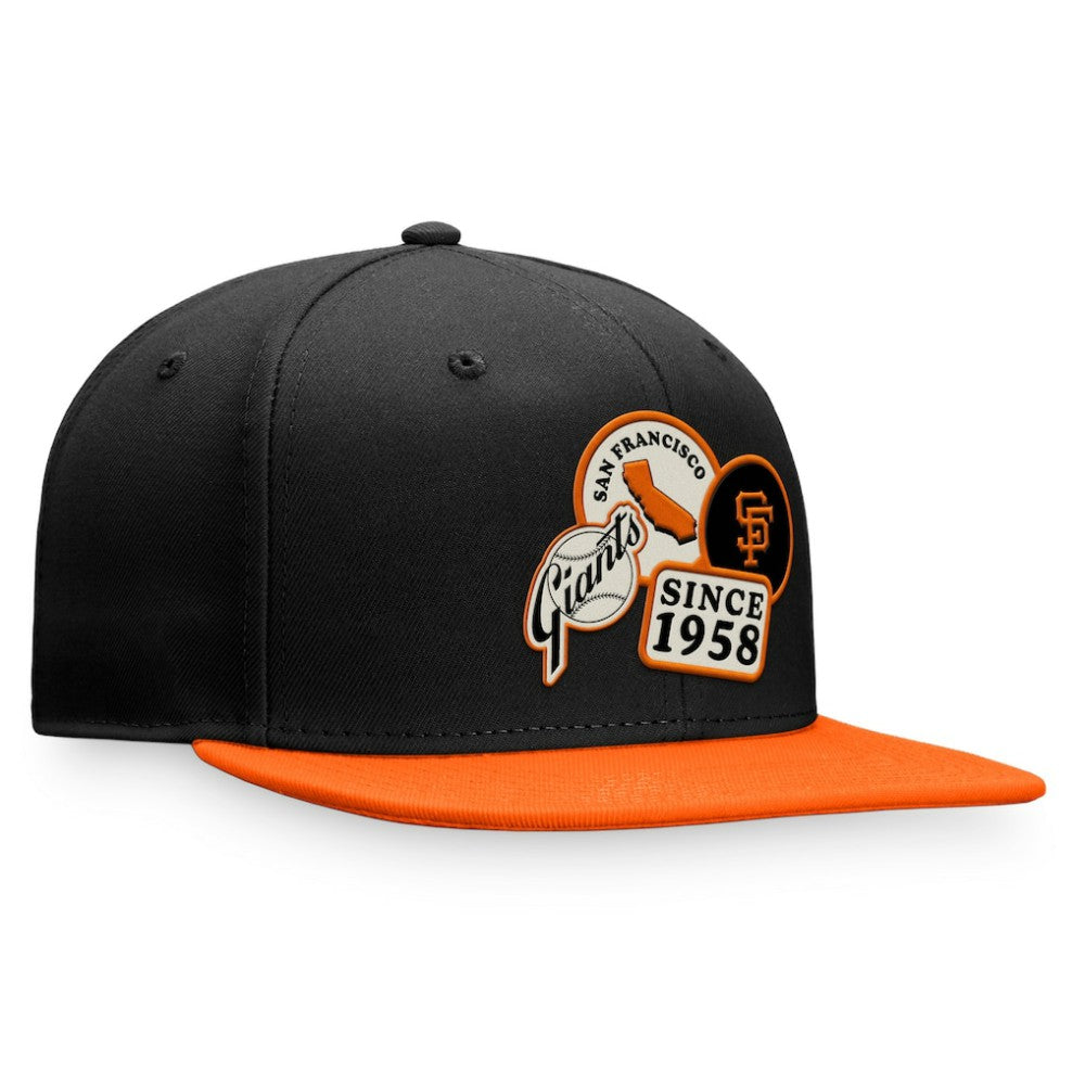 San Francisco Giants Fanatics Heritage Patch Fitted Hat - Black/Orange Hats