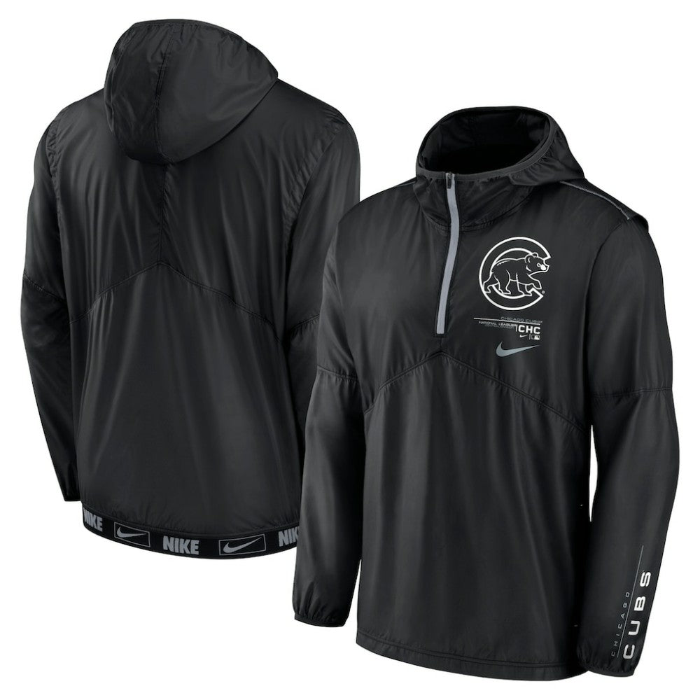 Chicago Cubs Nike Authentic Night Game Performance Half-Zip Windbreaker - Black Windbreaker