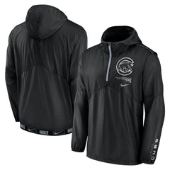 Chicago Cubs Nike Authentic Night Game Performance Half-Zip Windbreaker - Black Windbreaker