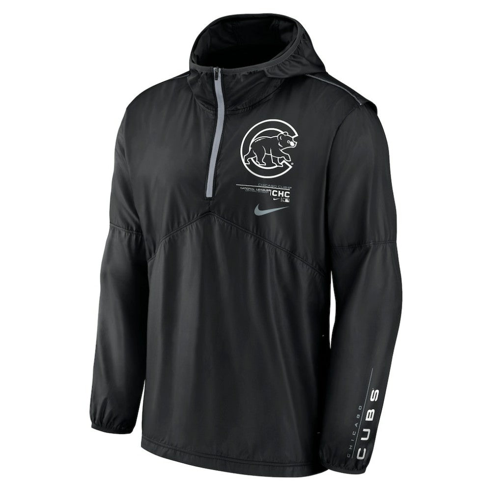 Chicago Cubs Nike Authentic Night Game Performance Half-Zip Windbreaker - Black Windbreaker