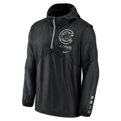 Chicago Cubs Nike Authentic Night Game Performance Half-Zip Windbreaker - Black Windbreaker