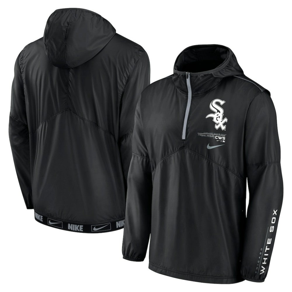 Chicago White Sox Nike Authentic Night Game Performance Half-Zip Windbreaker - Black Windbreaker