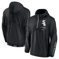 Chicago White Sox Nike Authentic Night Game Performance Half-Zip Windbreaker - Black Windbreaker