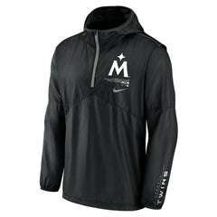 Minnesota Twins Nike Authentic Night Game Performance Half-Zip Windbreaker - Black Windbreaker