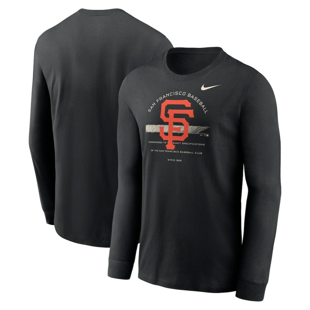 San Francisco Giants Nike Over Arch Performance Long Sleeve T-Shirt - Black T-shirts