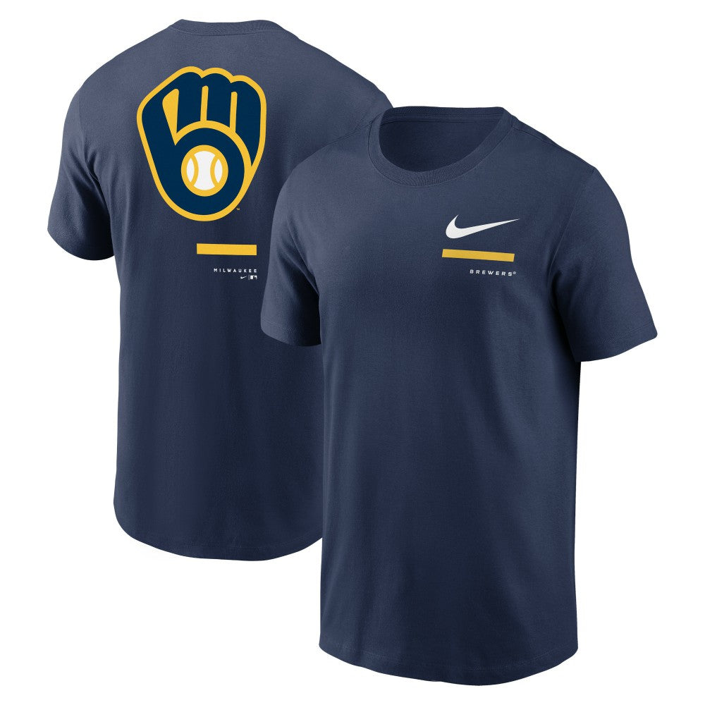Milwaukee Brewers Nike Over the Shoulder T-Shirt - Navy T-shirts