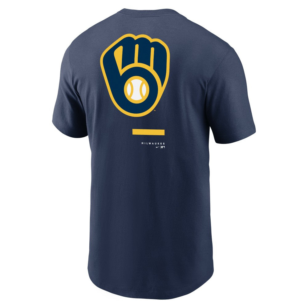 Milwaukee Brewers Nike Over the Shoulder T-Shirt - Navy T-shirts