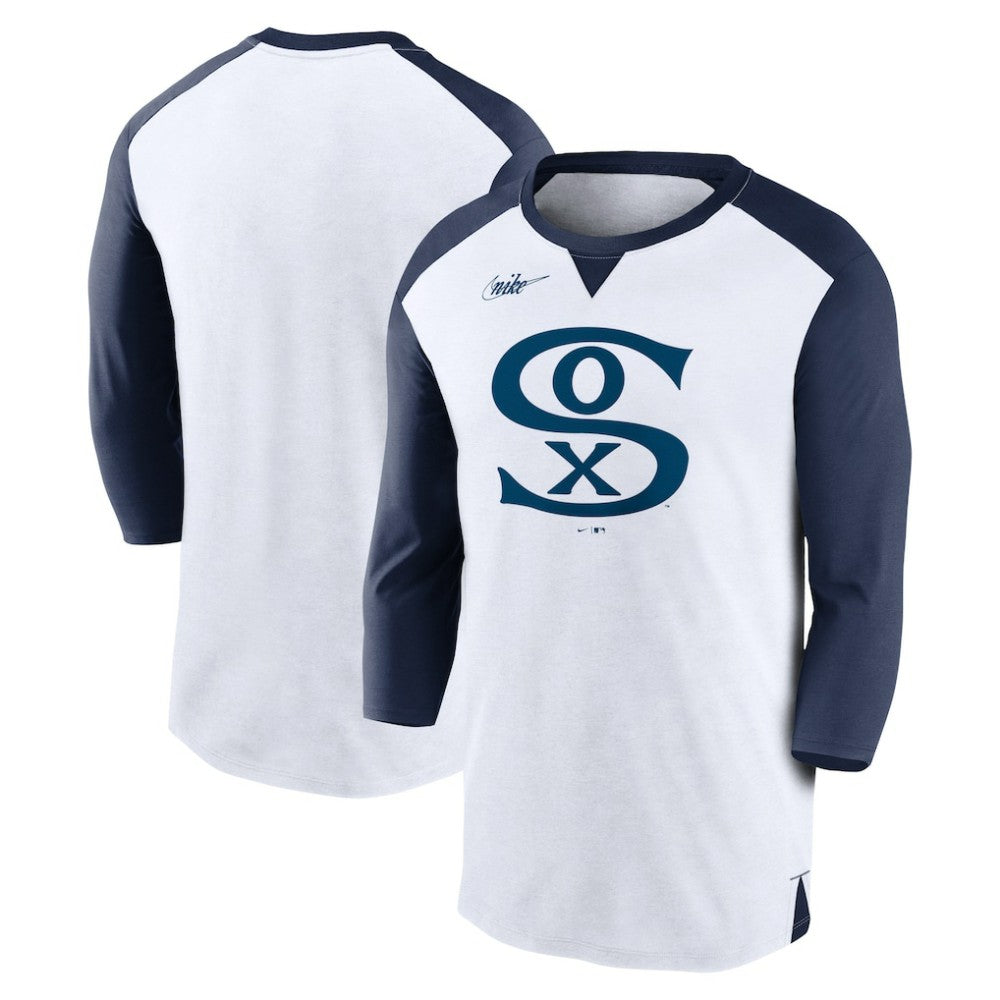Chicago White Sox Nike Rewind 3/4-Sleeve T-Shirt - White/Navy T-shirts