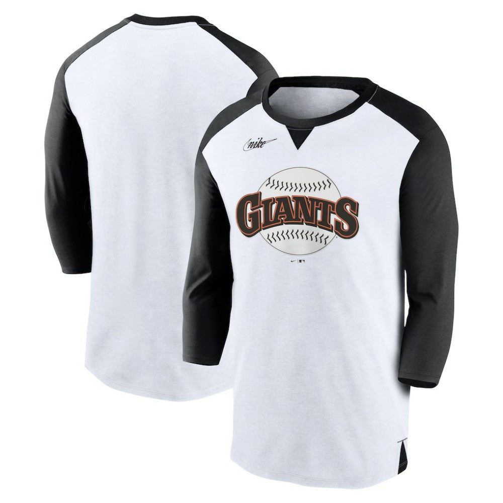 San Francisco Giants Nike Rewind 3/4-Sleeve T-Shirt - White/Black T-shirts