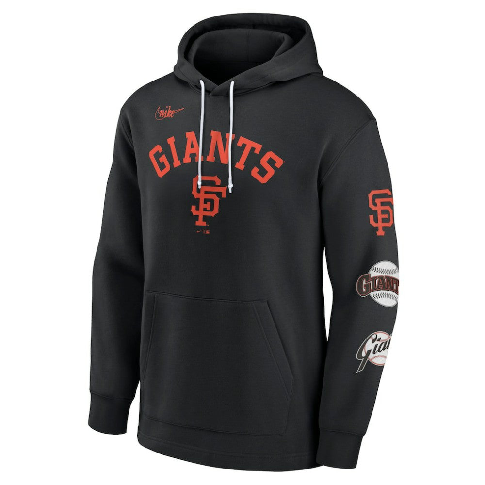 San Francisco Giants Nike Rewind Lefty Pullover Hoodie - Black Hoodies