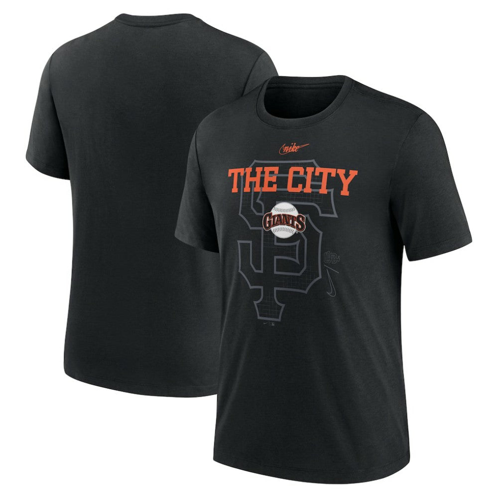 San Francisco Giants Nike Rewind Retro Tri-Blend T-Shirt - Black T-shirts