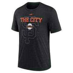 San Francisco Giants Nike Rewind Retro Tri-Blend T-Shirt - Black T-shirts