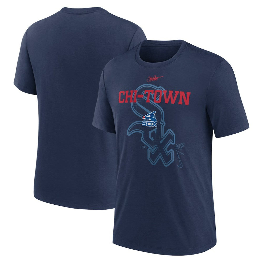 Chicago White Sox Nike Rewind Retro Tri-Blend T-Shirt - Navy T-shirts