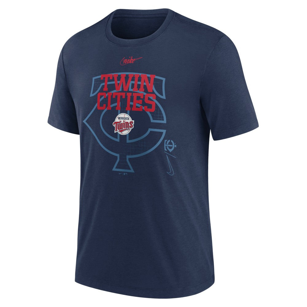 Minnesota Twins Nike Rewind Retro Tri-Blend T-Shirt - Navy T-shirts