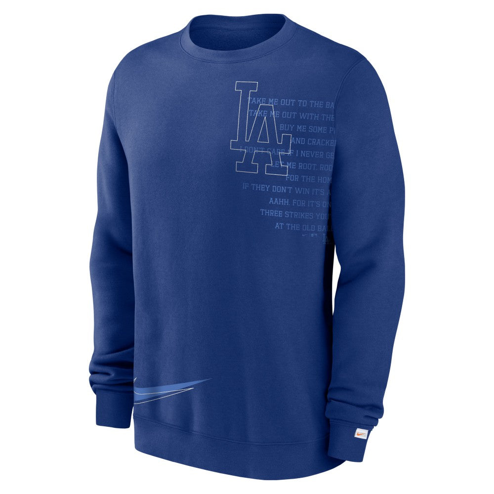 Los Angeles Dodgers Nike Statement Ball Game Fleece Pullover Sweatshirt - Royal Pullover