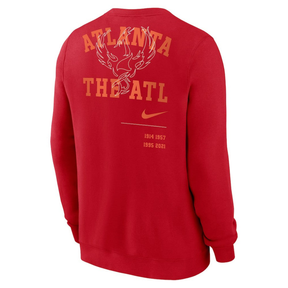 Atlanta Braves Nike Statement Ball Game Fleece Pullover Sweatshirt - Red Pullover