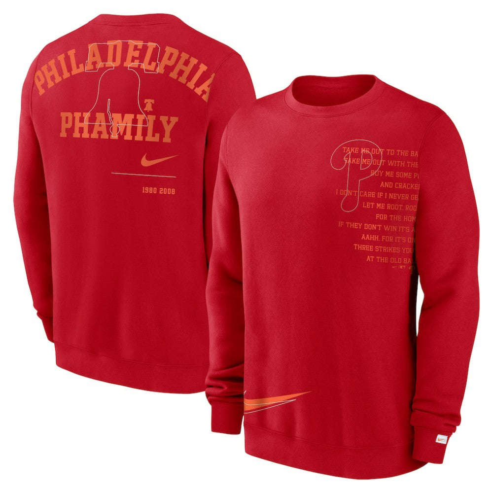 Philadelphia Phillies Nike Statement Ball Game Fleece Pullover Sweatshirt - Red Pullover