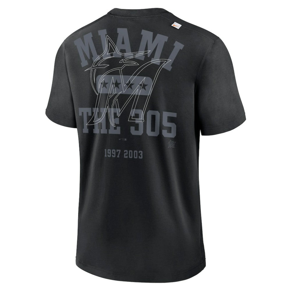 Miami Marlins Nike Statement Game Over T-Shirt - Black T-shirts