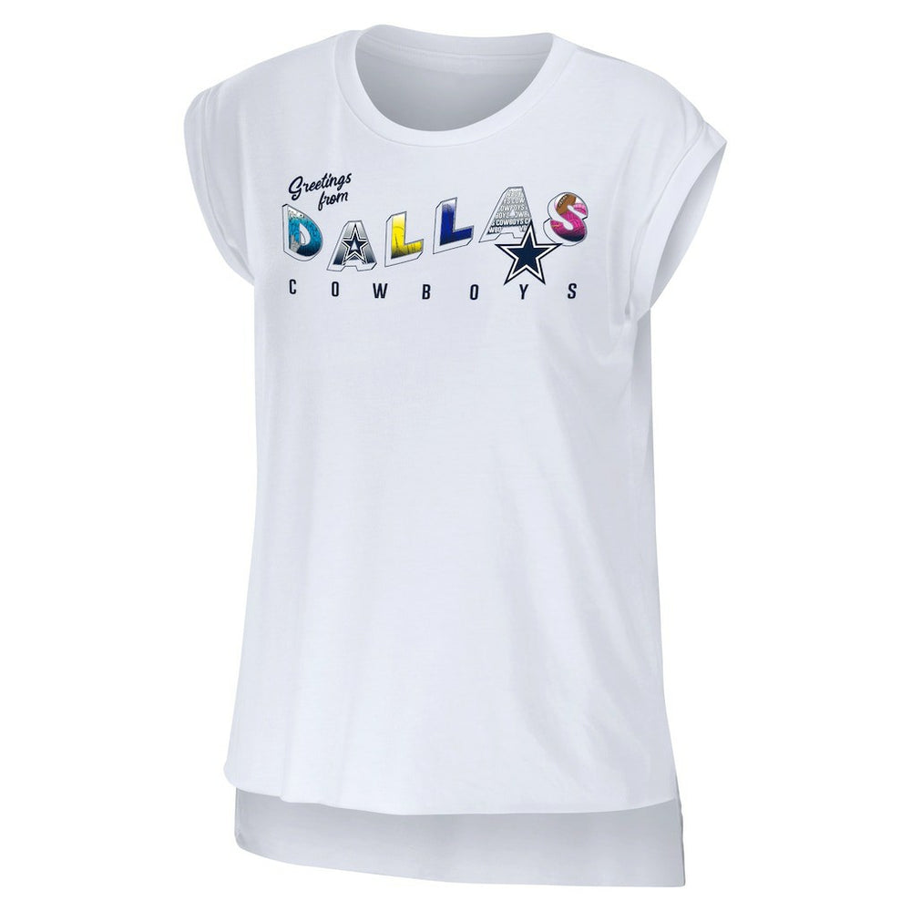 Dallas Cowboys WEAR by Erin Andrews Women's Greetings From Muscle T-Shirt White