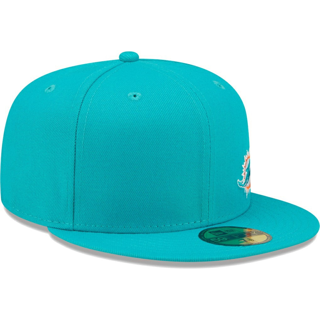 Miami Dolphins New Era Flawless 59FIFTY Fitted Hat Aqua