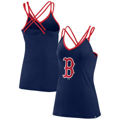 Boston Red Sox Fanatics Women's Barrel It Up Cross Back V-Neck Tank Top - Navy Tanks