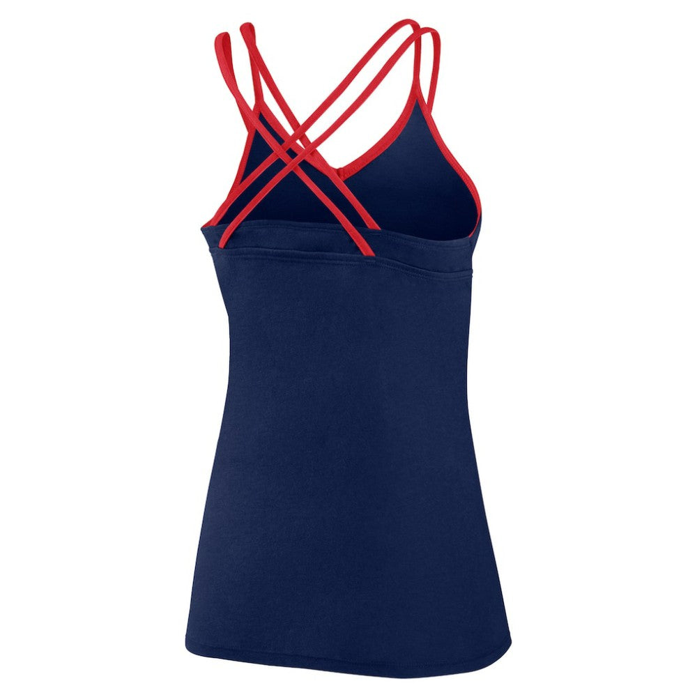 Boston Red Sox Fanatics Women's Barrel It Up Cross Back V-Neck Tank Top - Navy Tanks