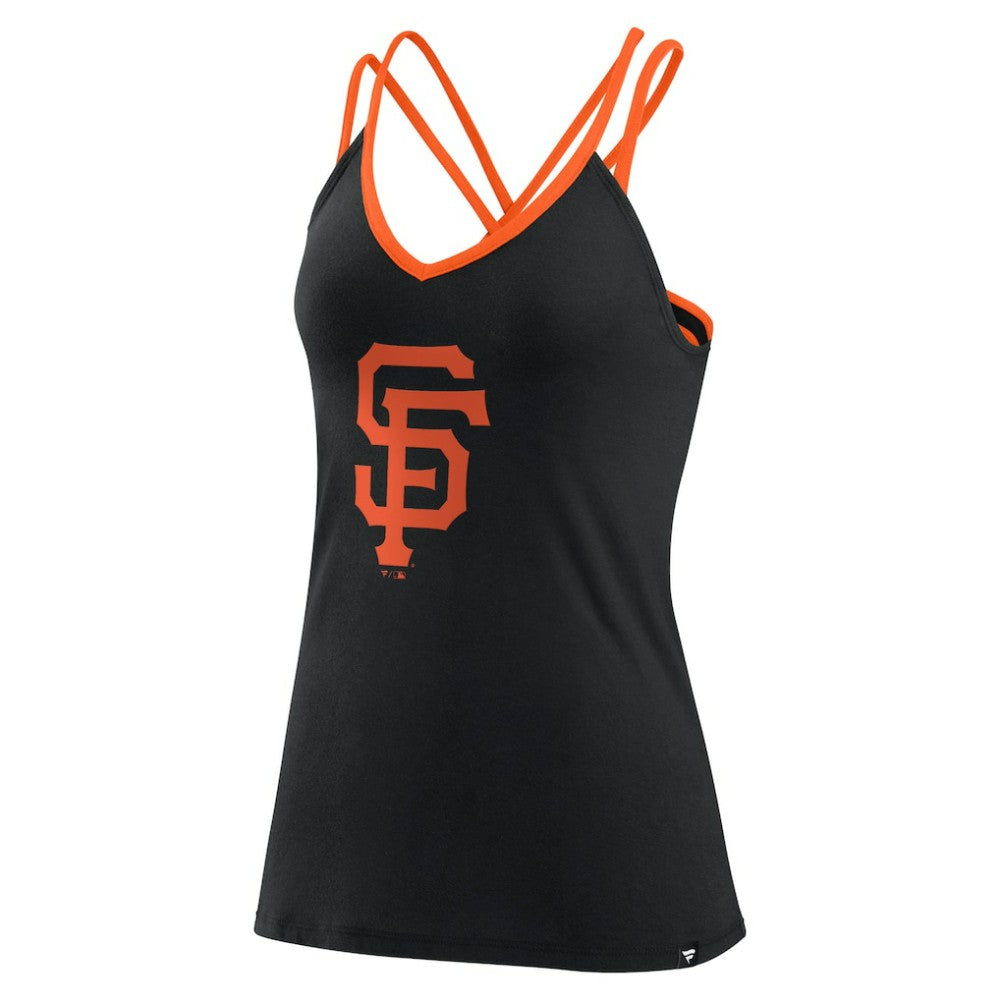 San Francisco Giants Fanatics Women's Barrel It Up Cross Back V-Neck Tank Top - Black Tanks
