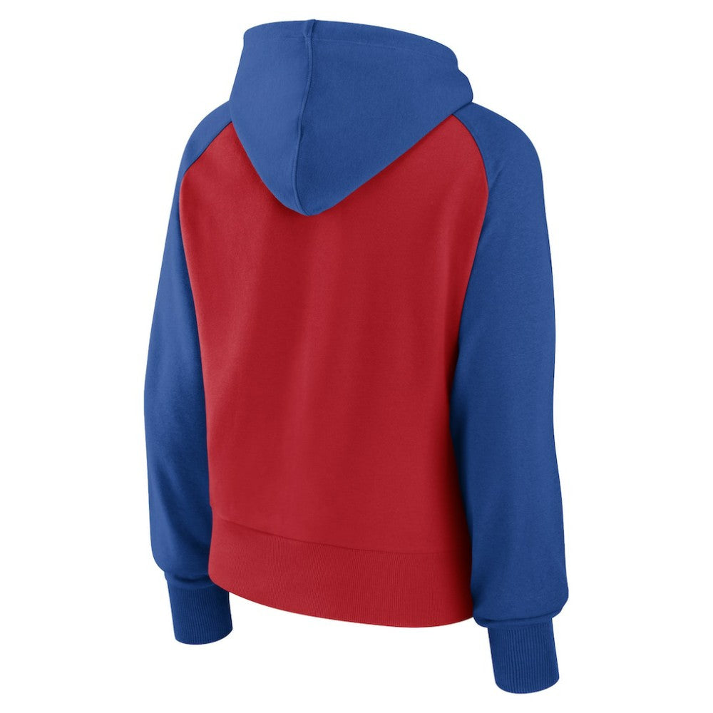 Chicago Cubs Fanatics Women's Pop Fly Pullover Hoodie - Royal/Red Hoodies