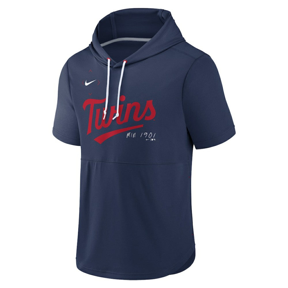 Minnesota Twins Nike Springer Short Sleeve Team Pullover Hoodie - Navy Hoodies