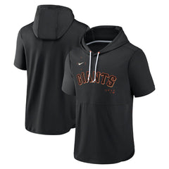San Francisco Giants Nike Springer Short Sleeve Team Pullover Hoodie - Black Hoodies