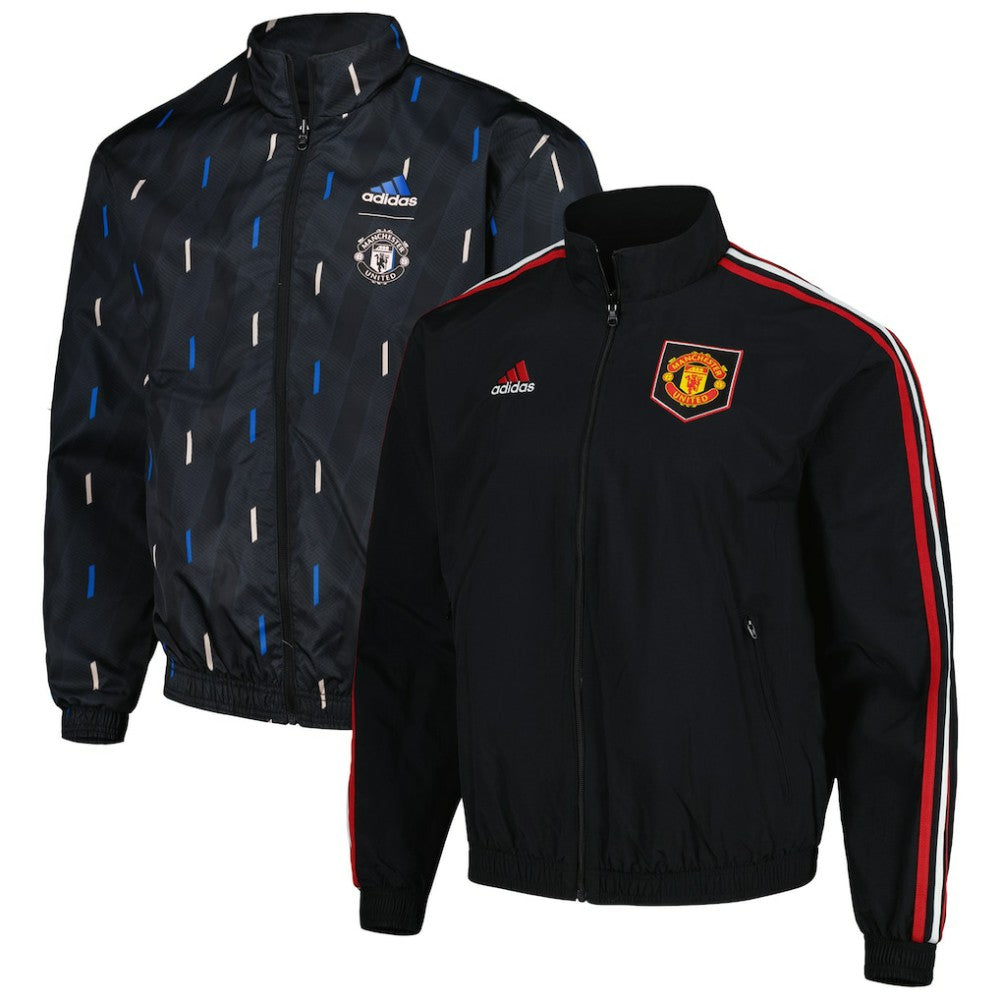 Manchester United 2022/23 On-Field Team Logo Anthem Reversible Full-Zip Jacket Black shop