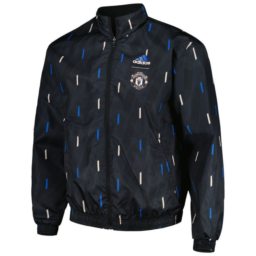 Manchester United 2022/23 On-Field Team Logo Anthem Reversible Full-Zip Jacket Black shop