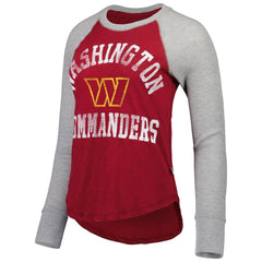 Washington Commanders Touch Women's Waffle Raglan Lightweight Long Sleeve T-Shirt Burgundy