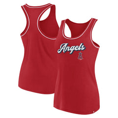 Los Angeles Angels Fanatics Women's Wordmark Logo Racerback Tank Top - Red Tanks