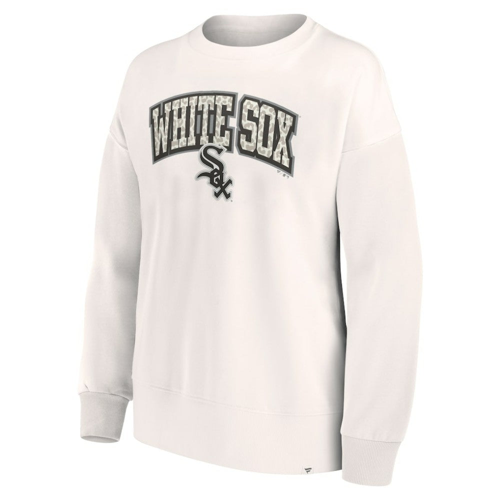 Chicago White Sox Fanatics Women's Leopard Pullover Sweatshirt - Cream Pullover
