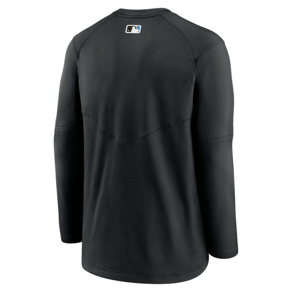 Miami Marlins Nike Authentic Collection Logo Performance Long Sleeve T-Shirt - Black T-shirts