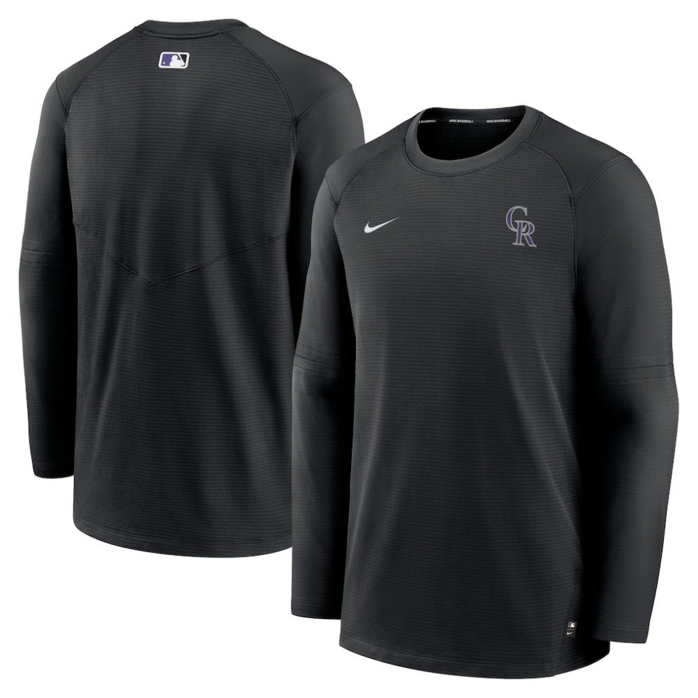 Colorado Rockies Nike Authentic Collection Logo Performance Long Sleeve T-Shirt - Black T-shirts