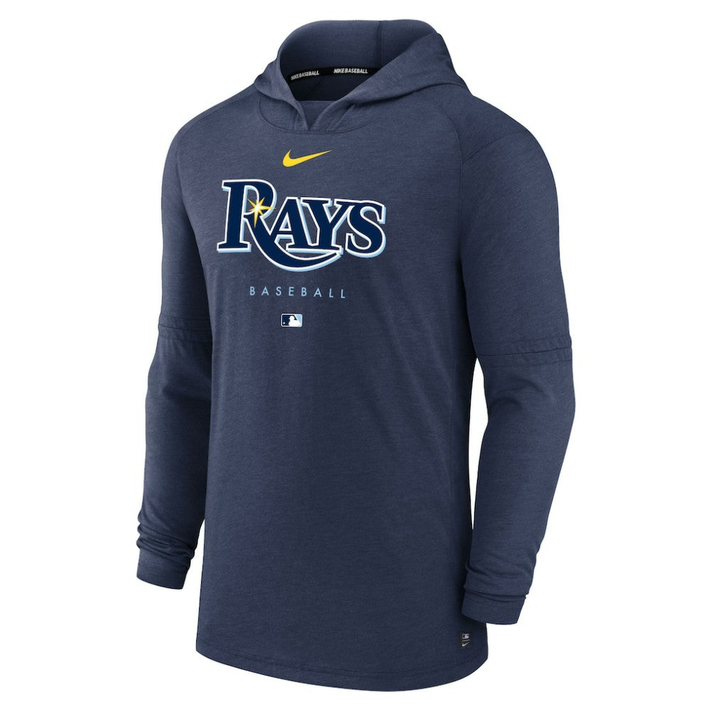 Tampa Bay Rays Nike Authentic Collection Lightweight Dri-FIT Hooded Pullover - Heather Navy Pullover