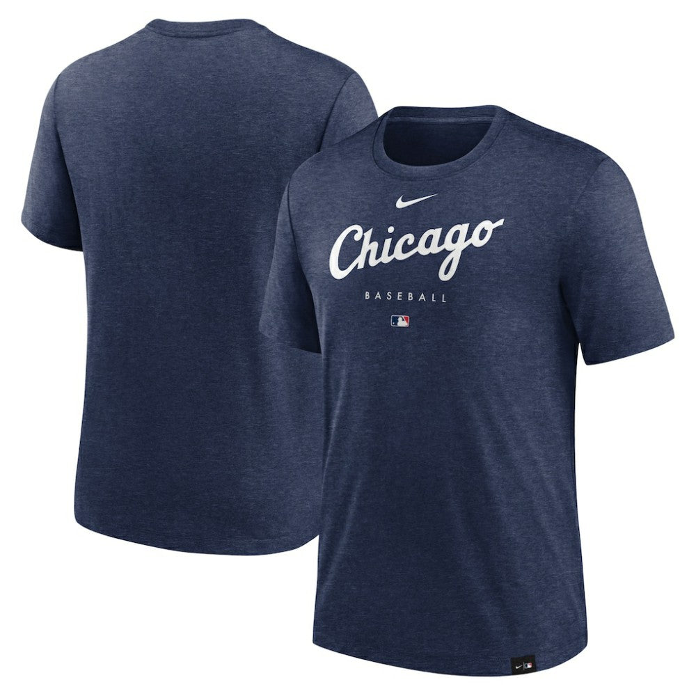 Chicago White Sox Nike Authentic Collection Early Work Tri-Blend Performance T-Shirt - Heather Navy T-shirts