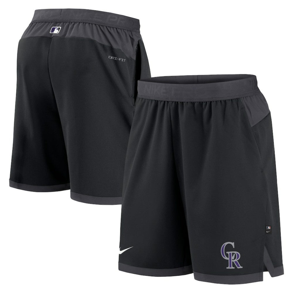 Colorado Rockies Nike Authentic Collection Flex Vent Performance Shorts - Black Shorts